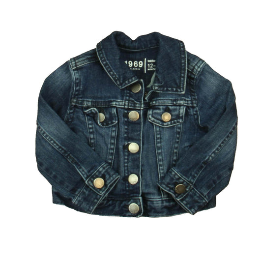 Gap Unisex Blue Jacket Size: 12-18 Months Blue