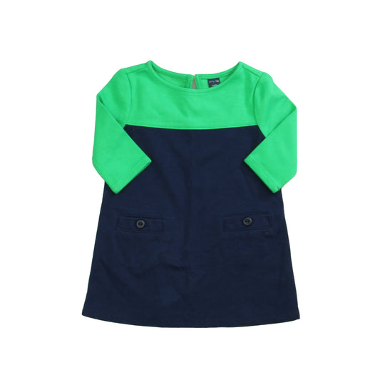 Gap Girls Green | Navy Dress Size: 12-18 Months