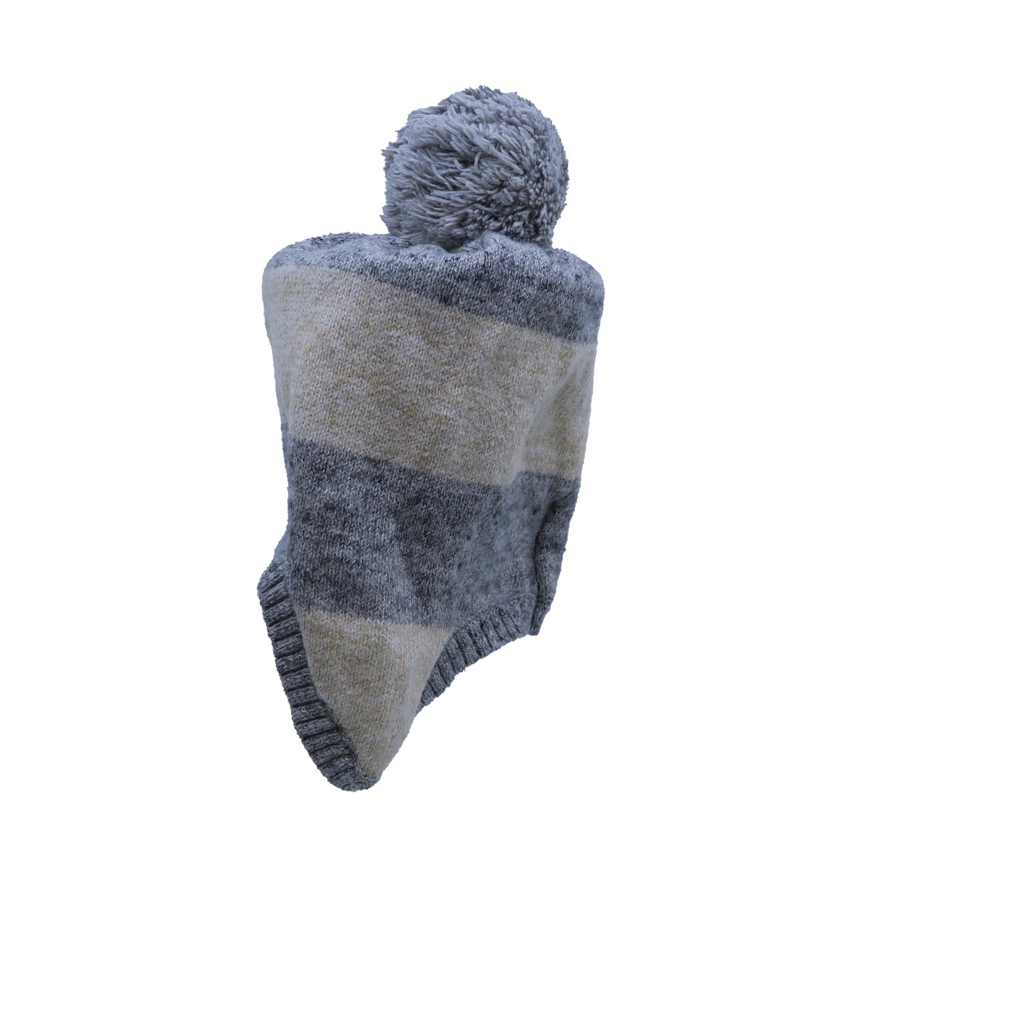 Gap Unisex Grey | Stripes Winter Hat Size: 12-18 Months Grey | Stripes