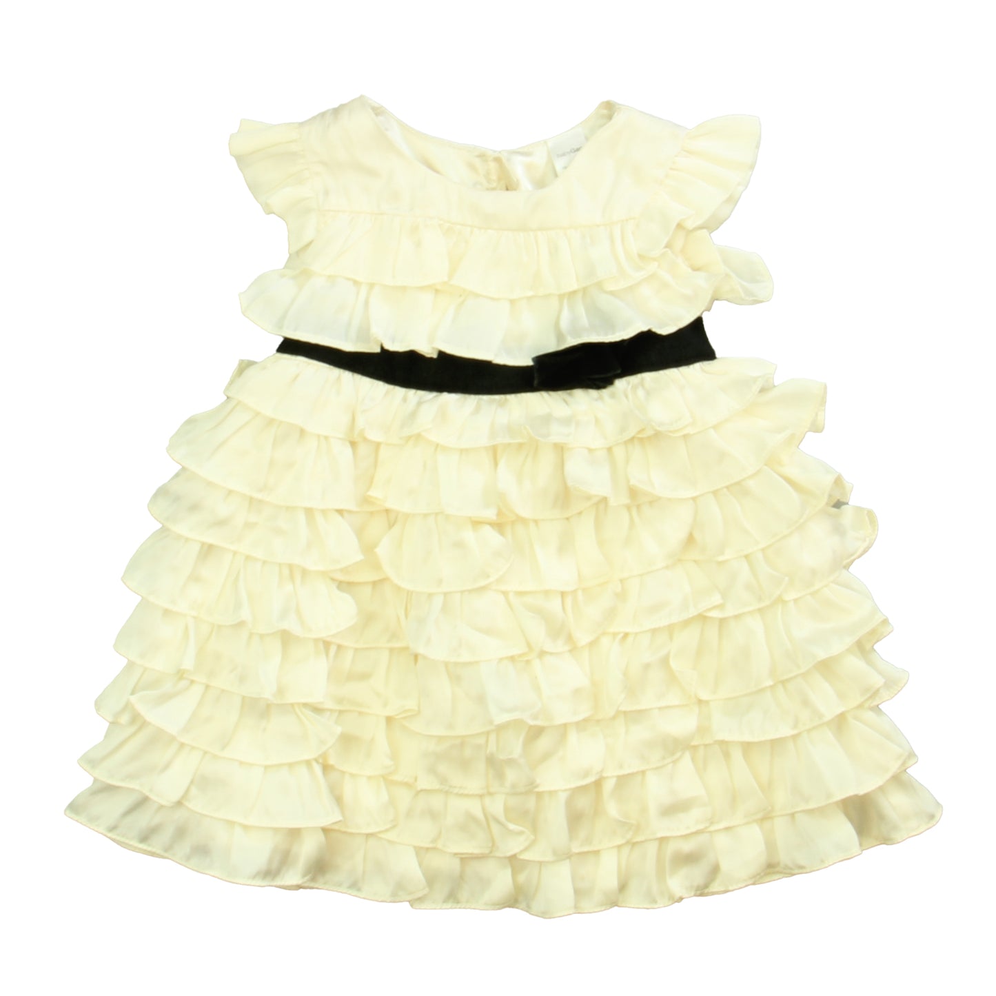 Gap Girls Ivory | Black Dress Size: 12-18 Months Ivory | Black