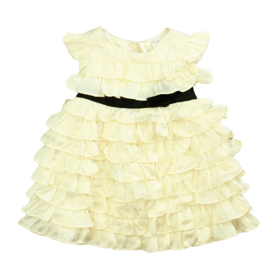 Gap Girls Ivory | Black Dress Size: 12-18 Months Ivory | Black