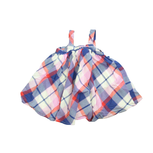 Gap Girls Pink | Blue Plaid Dress Size: 12-18 Months Pink | Blue Plaid