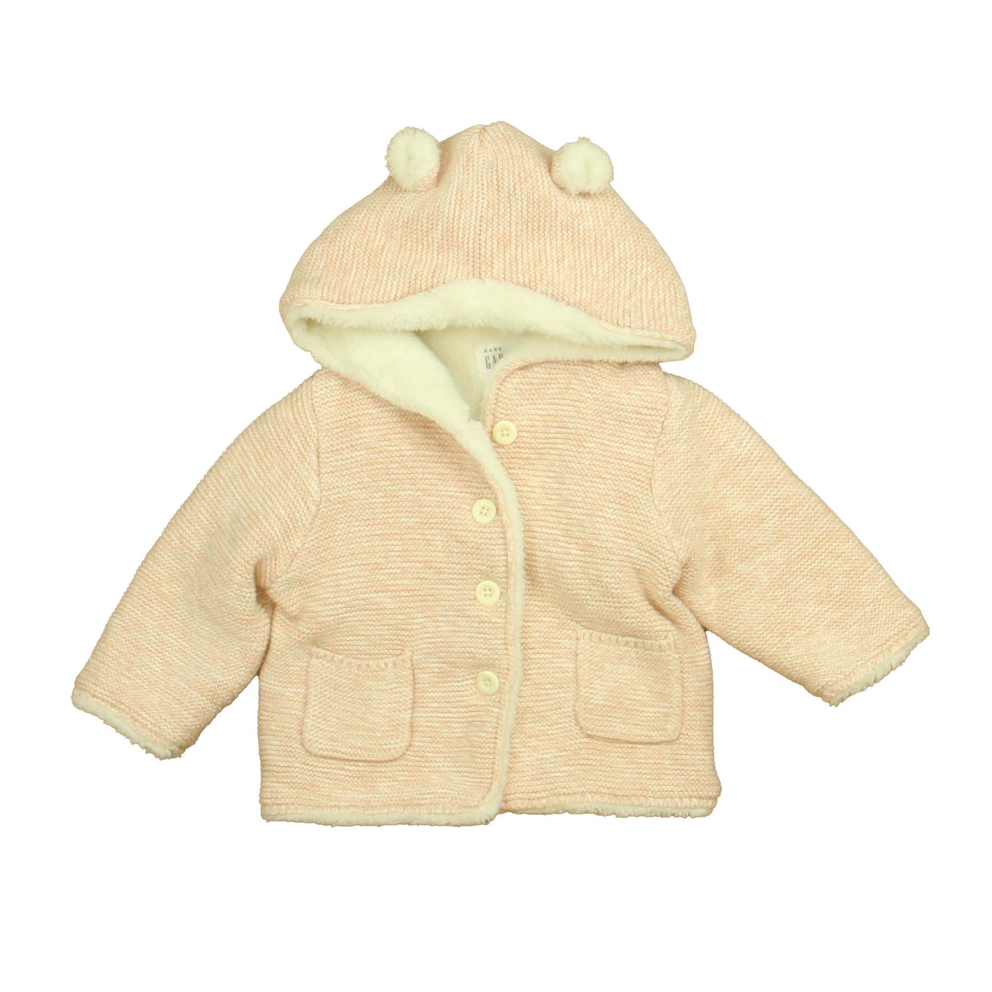 Gap Girls Pink | White Cardigan Size: 12-18 Months Pink | White