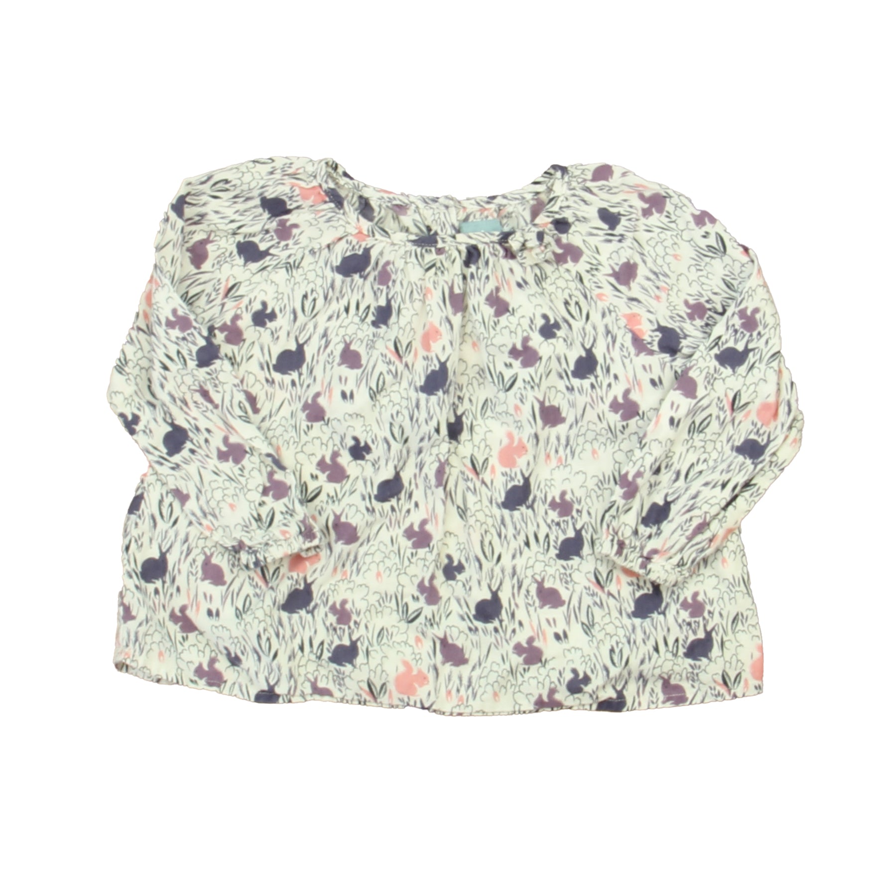 Gap Girls White | Purple | Pink Blouse Size: 12-18 Months White | Purple | Pink