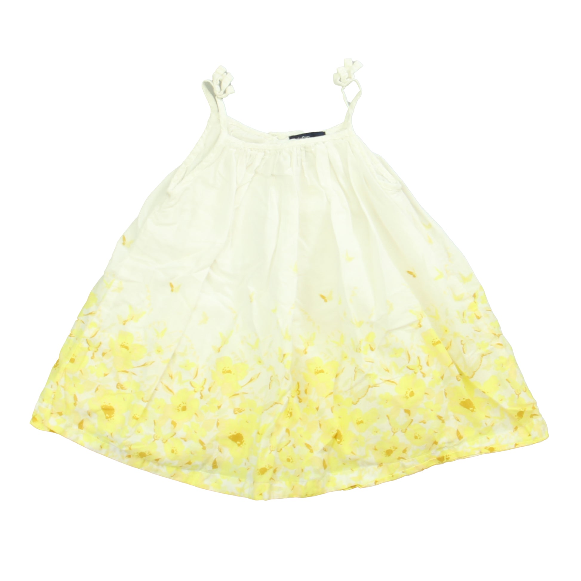 Gap Girls White | Yellow Floral Dress Size: 12-18 Months White | Yellow Floral