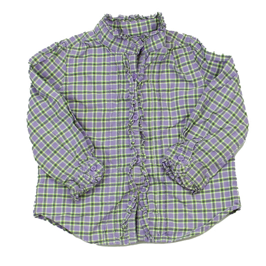 Gap Girls Purple | Plaid Button Down Long Sleeve Size: 18-24 Months Purple | Plaid