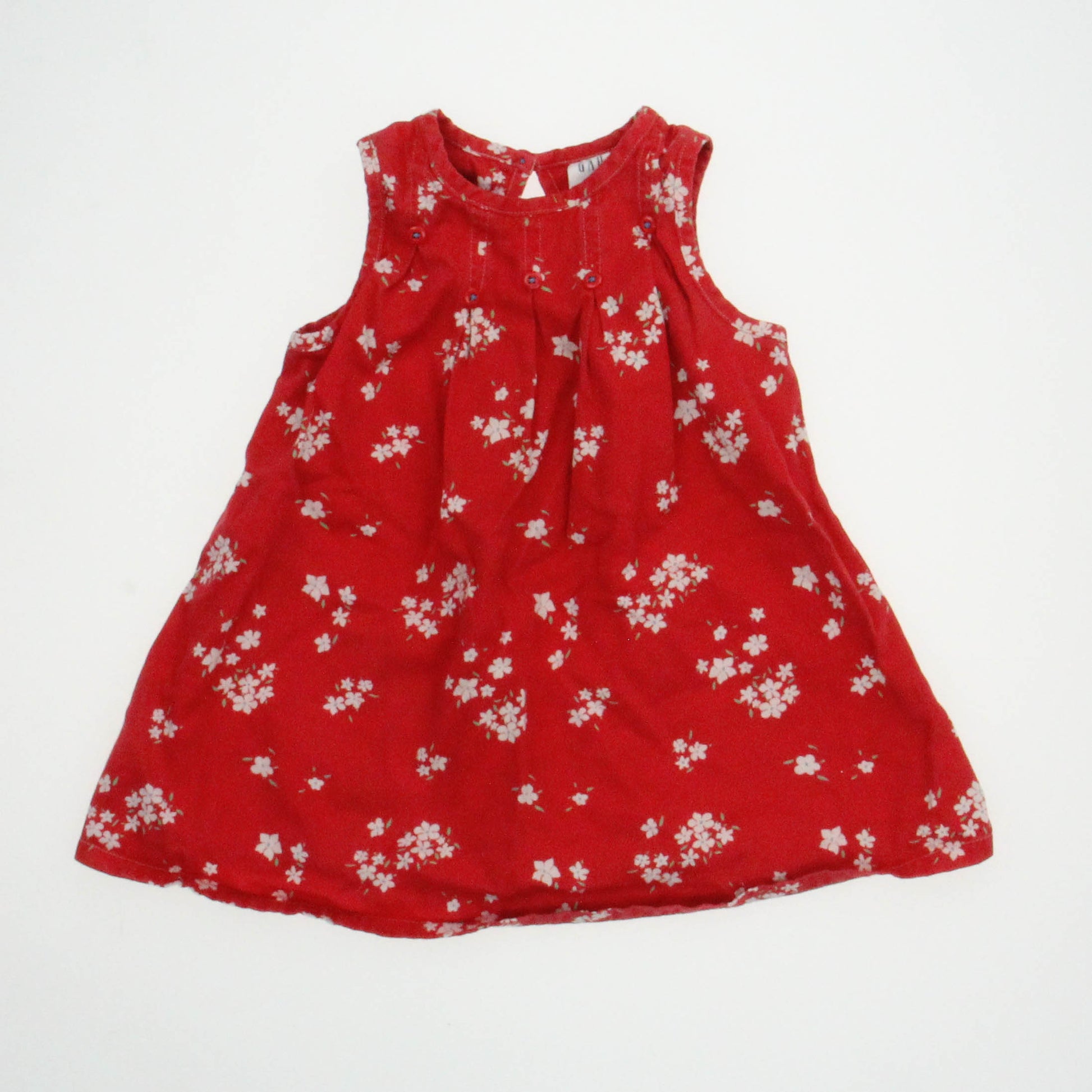 Gap Girls Red Floral Dress Size: 18-24 Months Red Floral