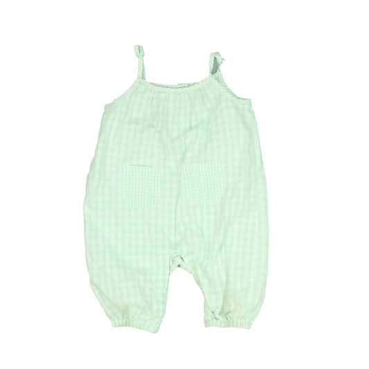 Gap Girls Green | White Romper Size: 3-6 Months Green | White