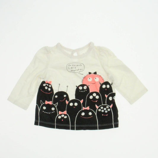 Gap Girls Ivory | Black Long Sleeve Shirt Size: 3-6 Months Ivory | Black