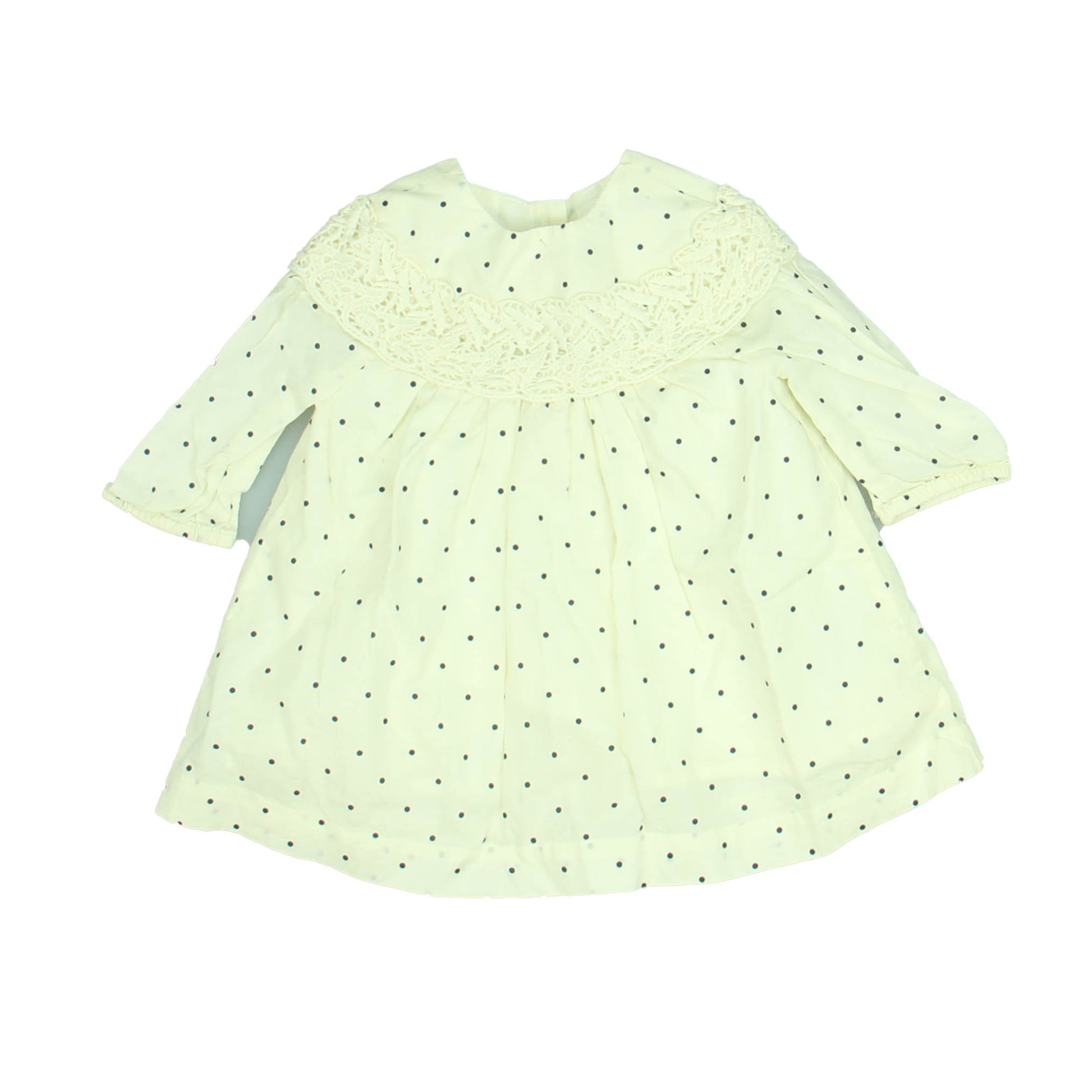 Gap Girls Ivory | Navy Dress Size: 3-6 Months Ivory | Navy