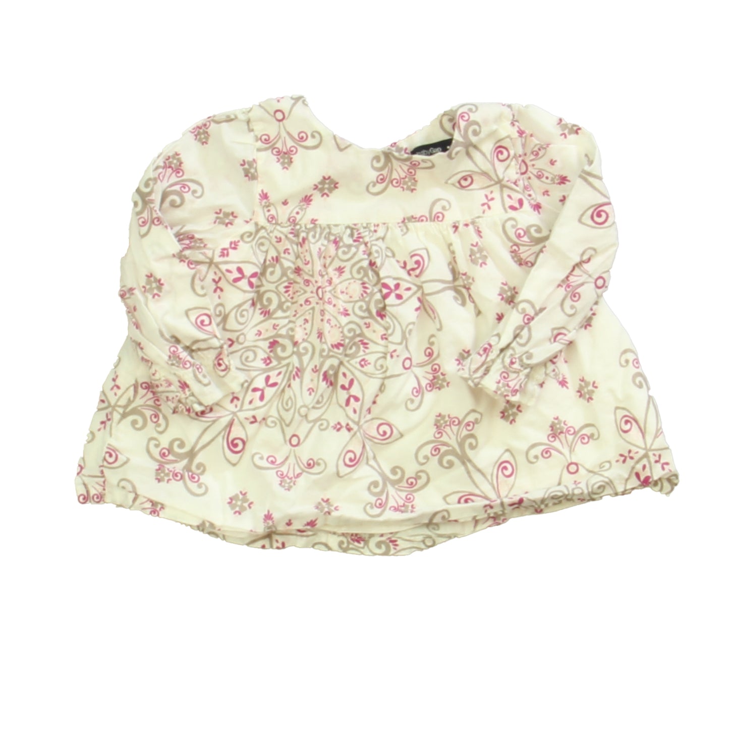 Gap Girls Ivory | Tan | Purple Blouse Size: 3-6 Months Ivory | Tan | Purple