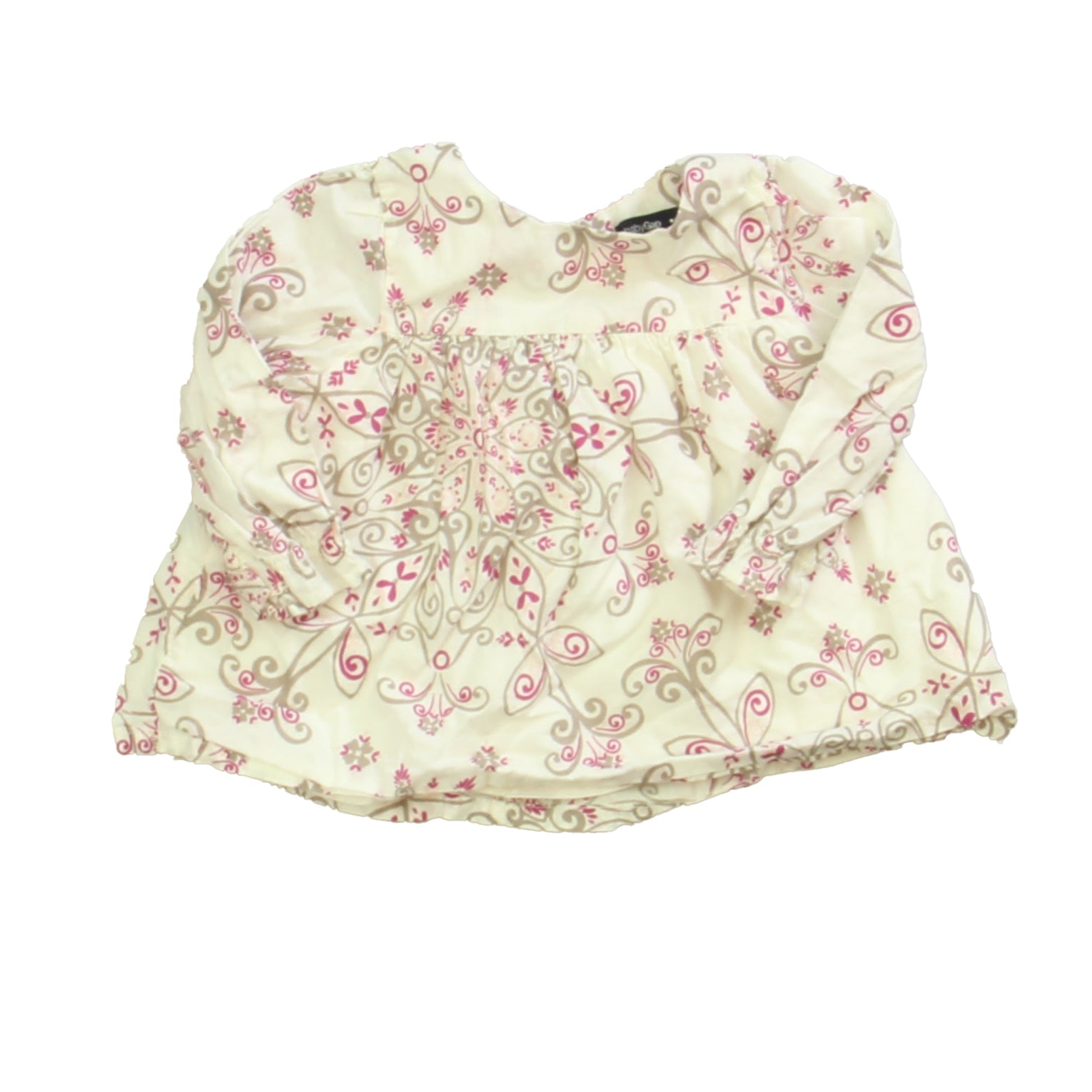 Gap Girls Ivory | Tan | Purple Blouse Size: 3-6 Months Ivory | Tan | Purple