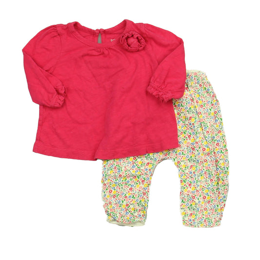 Gap Girls Pink| Floral Apparel Sets Size: 3-6 Months Pink| Floral