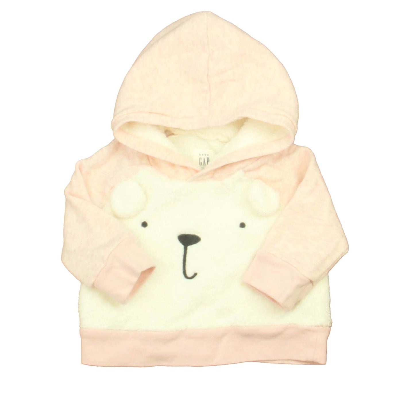 Gap Girls Pink | Ivory Hoodie Size: 3-6 Months Pink | Ivory