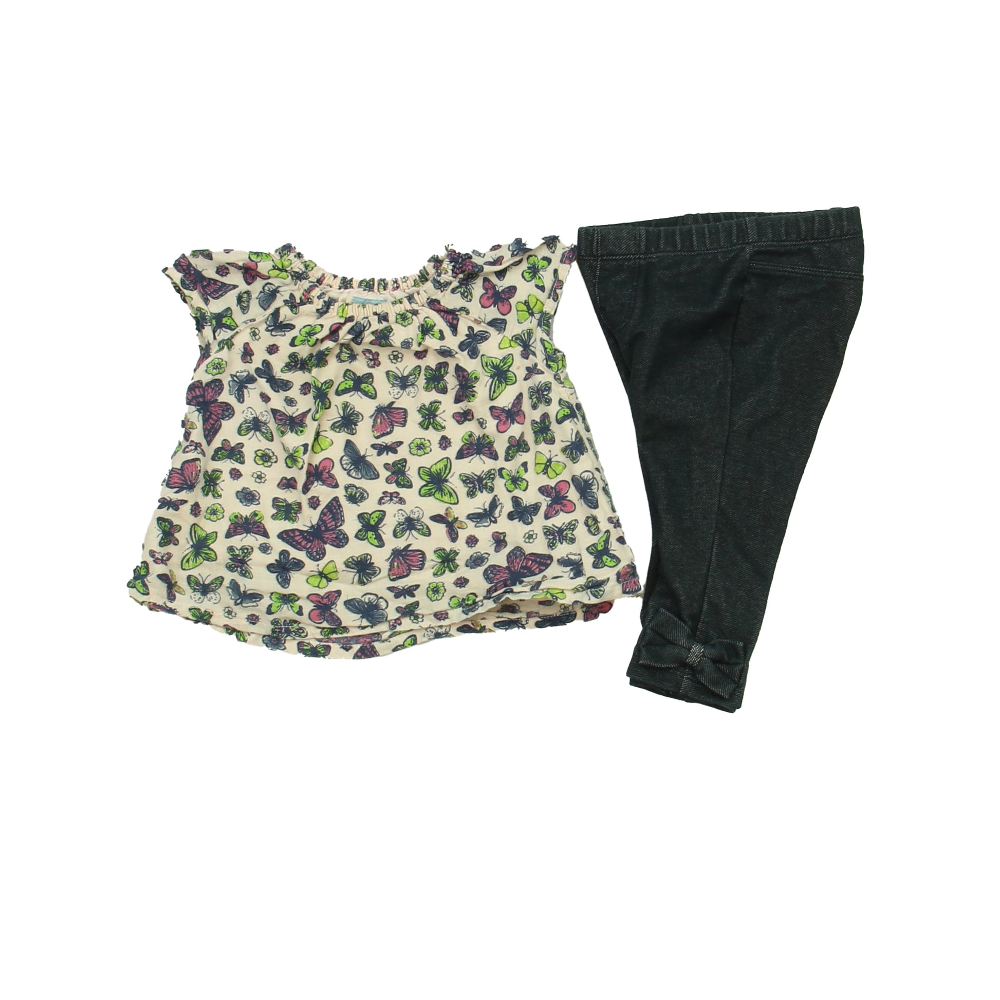 Gap Girls Purple | Butterflies | Navy Apparel Sets Size: 3-6 Months Purple | Butterflies | Navy
