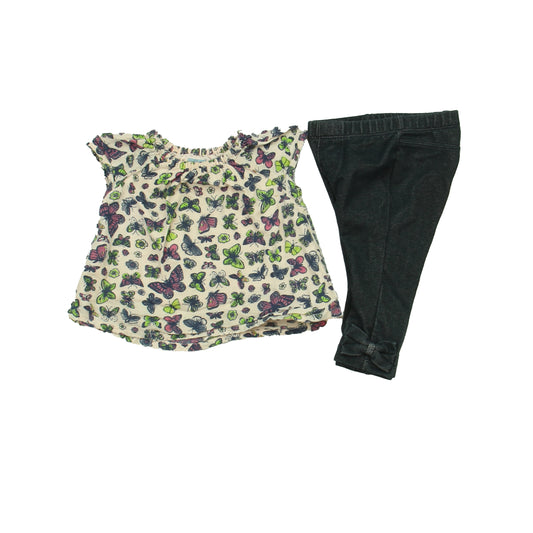 Gap Girls Purple | Butterflies | Navy Apparel Sets Size: 3-6 Months Purple | Butterflies | Navy