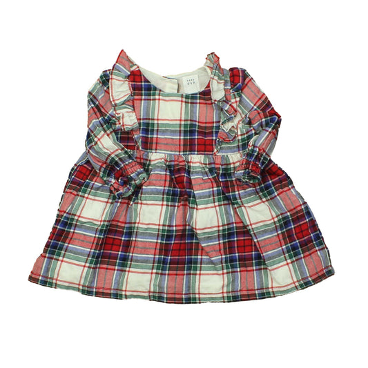 Gap Girls Red | Blue | Plaid Dress Size: 3-6 Months Red | Blue | Plaid