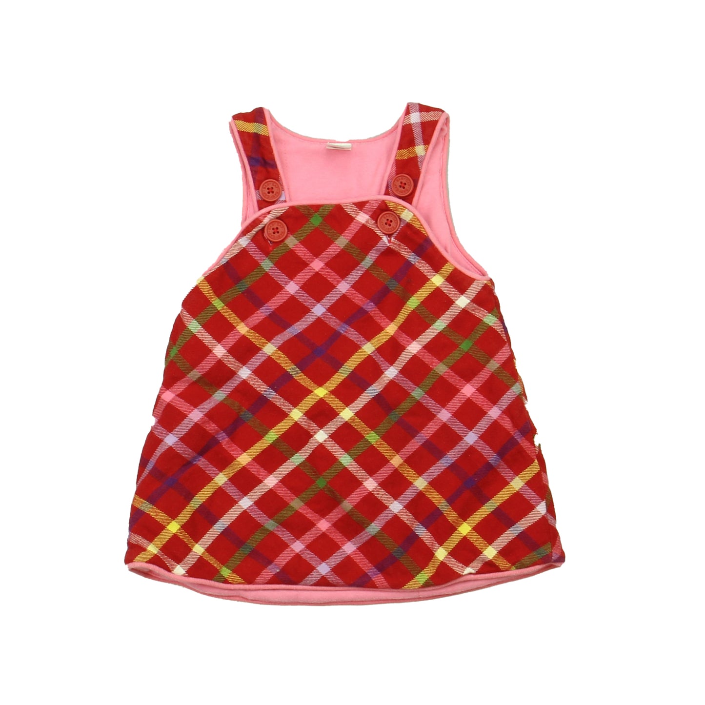 Gap Girls Red Plaid Jumper Size: 3-6 Months Red Plaid