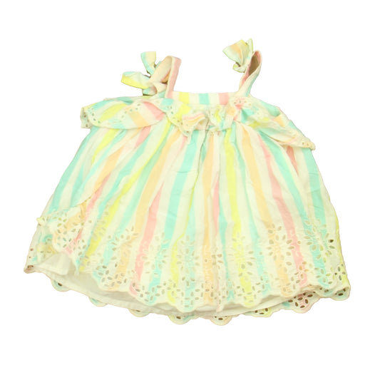 Gap Girls White | Aqua | Pink Dress Size: 3-6 Months White | Aqua | Pink