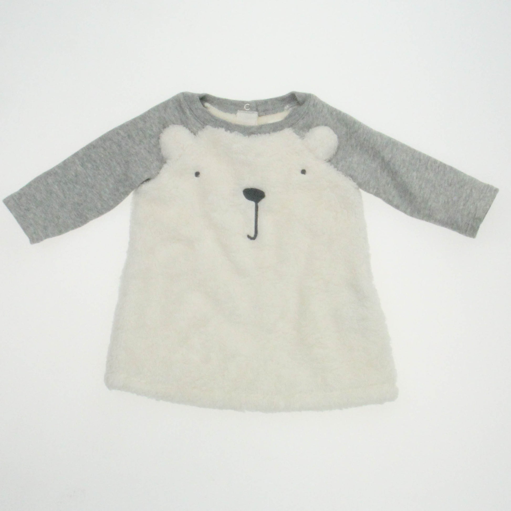 Gap Girls White | Gray Dress Size: 3-6 Months White | Gray