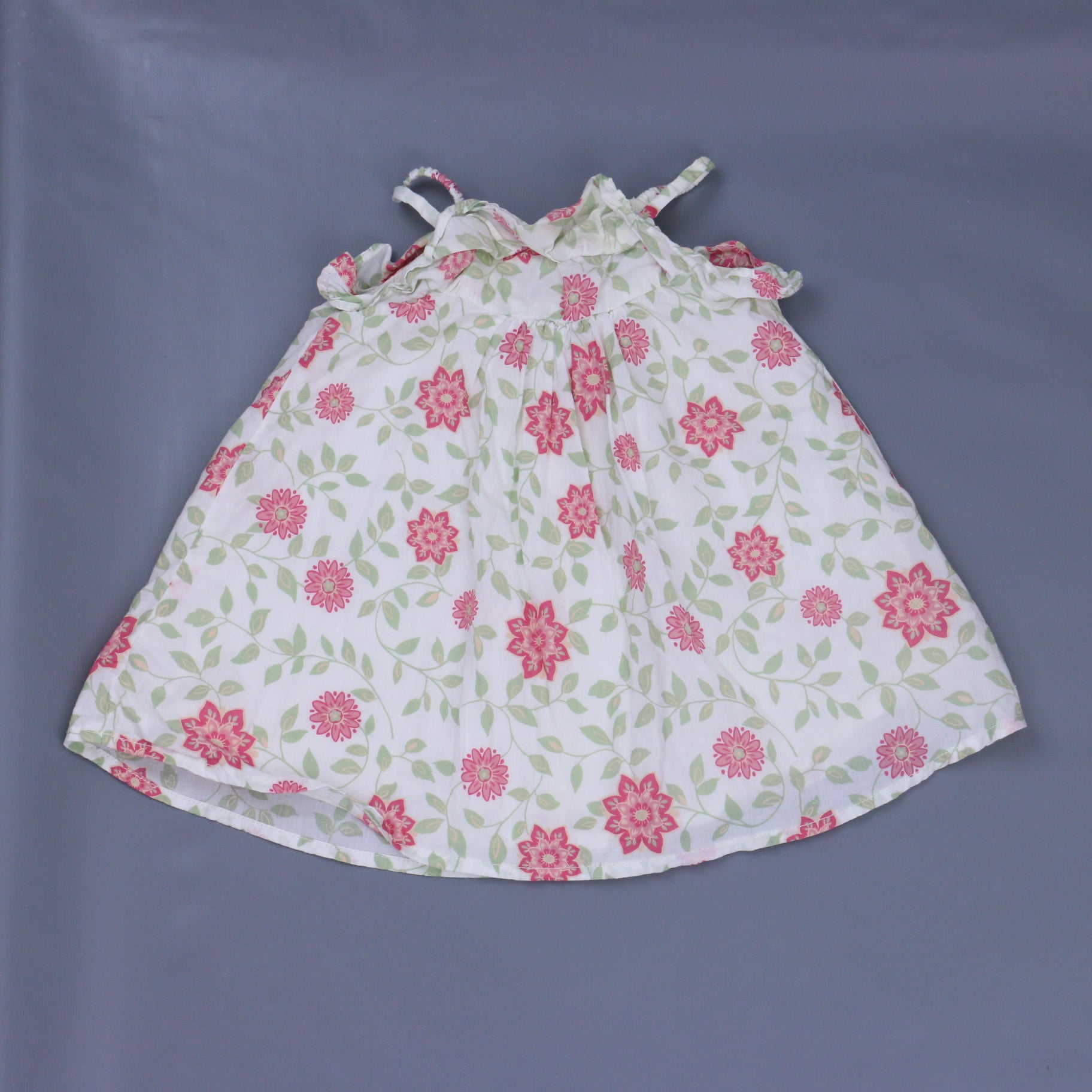 Gap Girls White | Pink| Green Dress Size: 3-6 Months White | Pink| Green