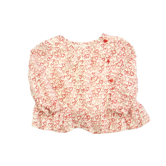 Gap Girls White | Red Blouse Size: 3-6 Months White | Red