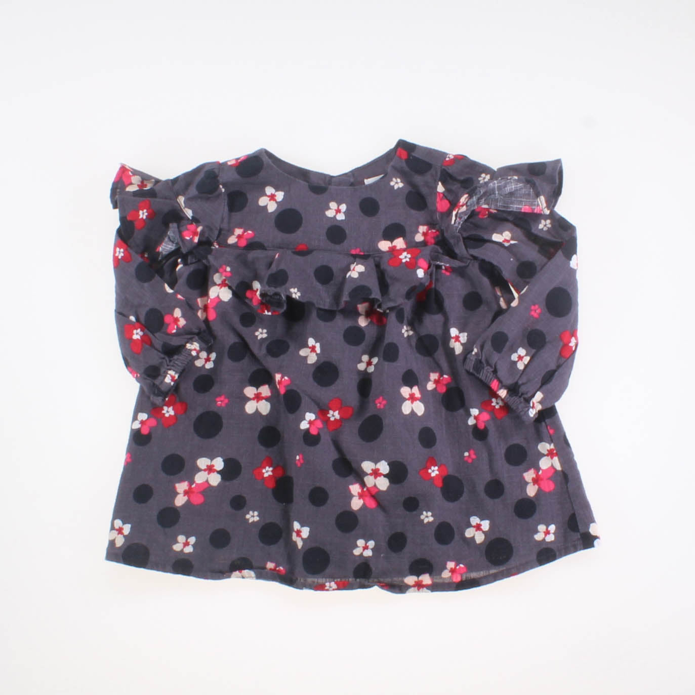 Gap Girls Grey | Red | Black Dress Size: 3-6 Months Grey | Red | Black