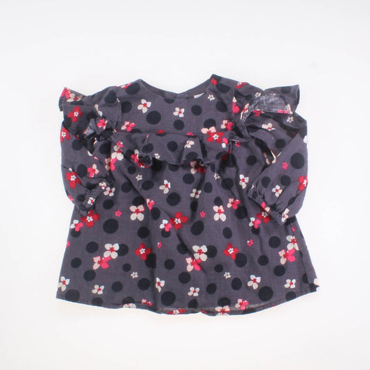 Gap Girls Grey | Red | Black Dress Size: 3-6 Months Grey | Red | Black