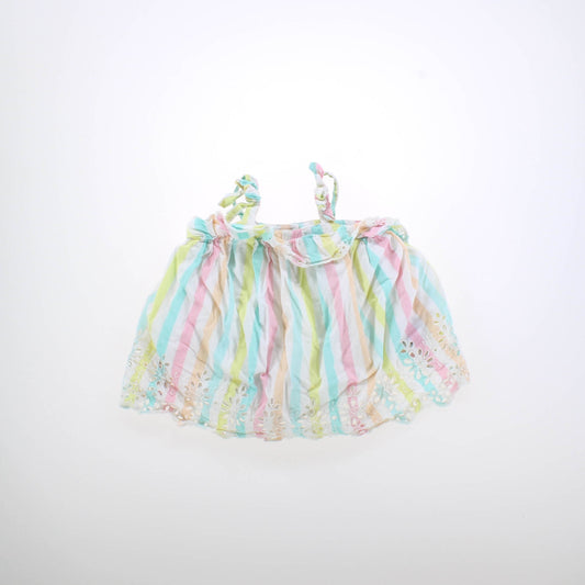 Gap Girls White | Multi Stripes Dress Size: 3-6 Months White | Multi Stripes