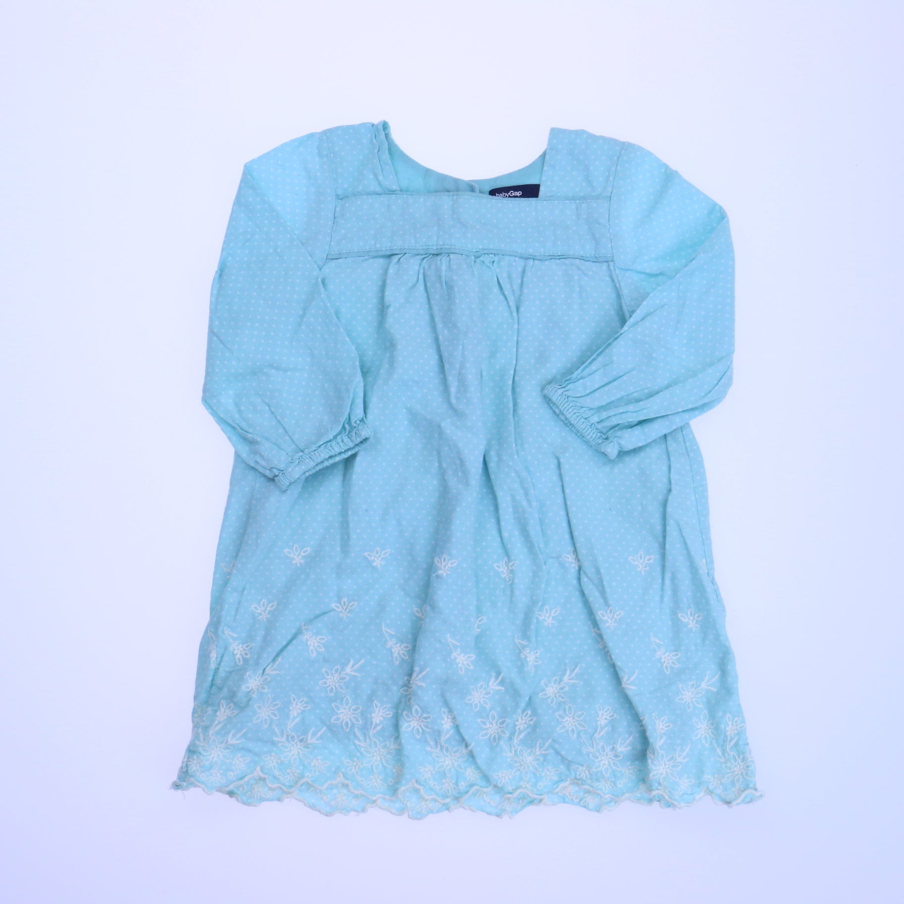 Gap Girls Aqua Dress Size: 6-12 Months Aqua