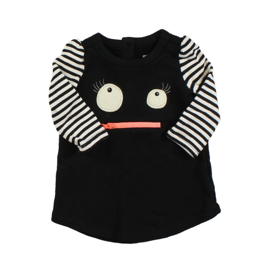 Gap Girls Black | White | Stripes Dress Size: 6-12 Months