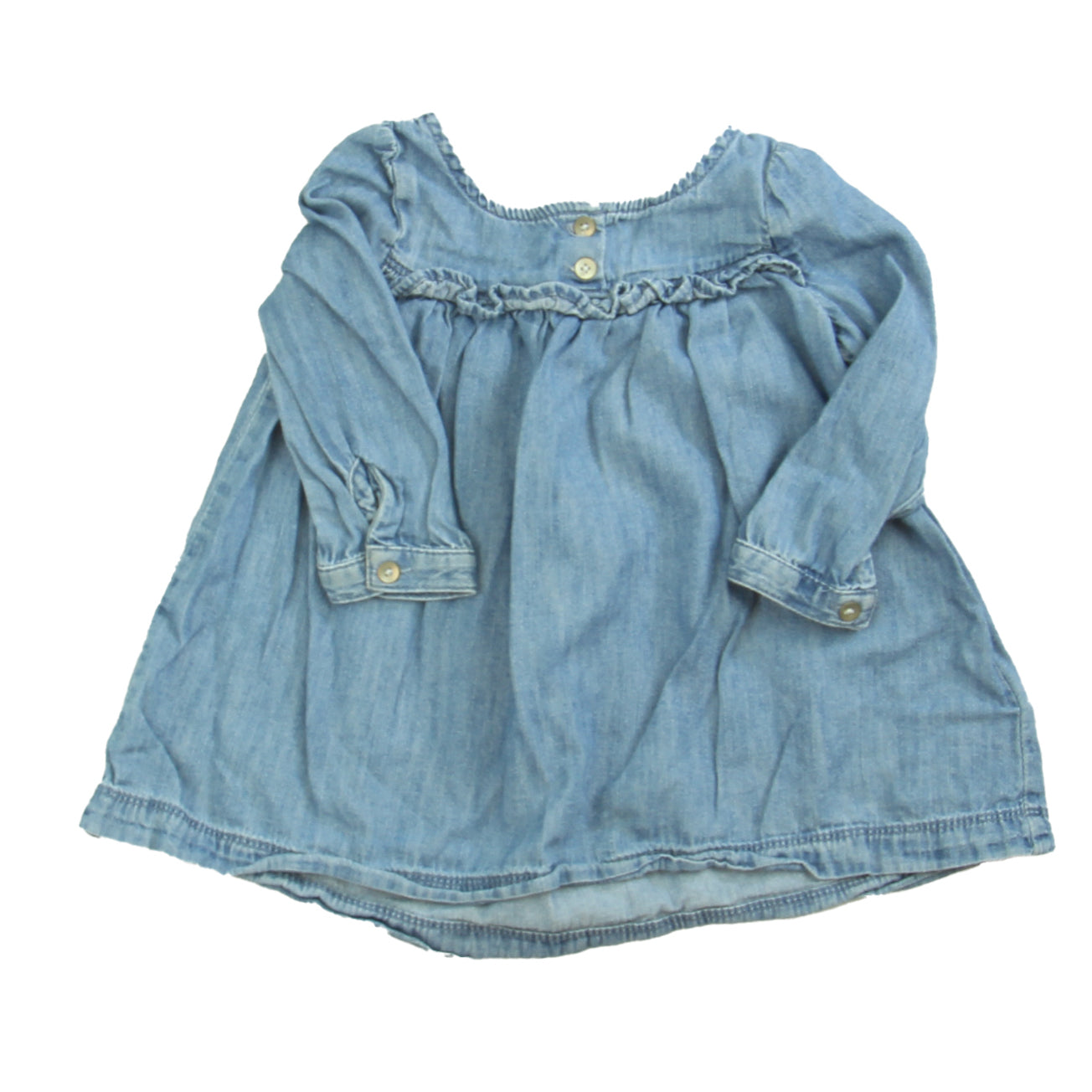 Gap Girls Blue | Chambray Dress Size: 6-12 Months Blue | Chambray