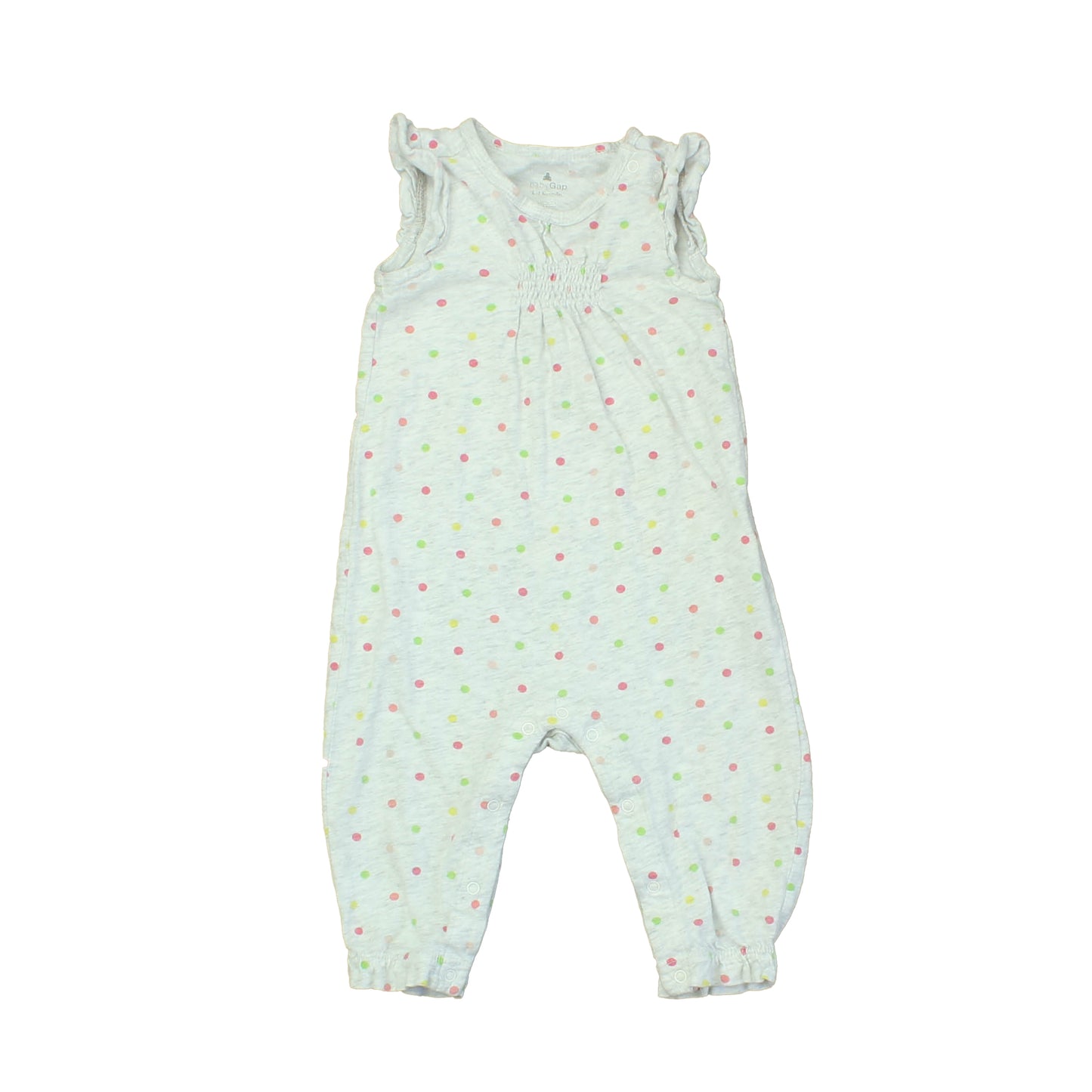 Gap Girls Grey | Multi | Polka Dots Romper Size: 6-12 Months Grey | Multi | Polka Dots