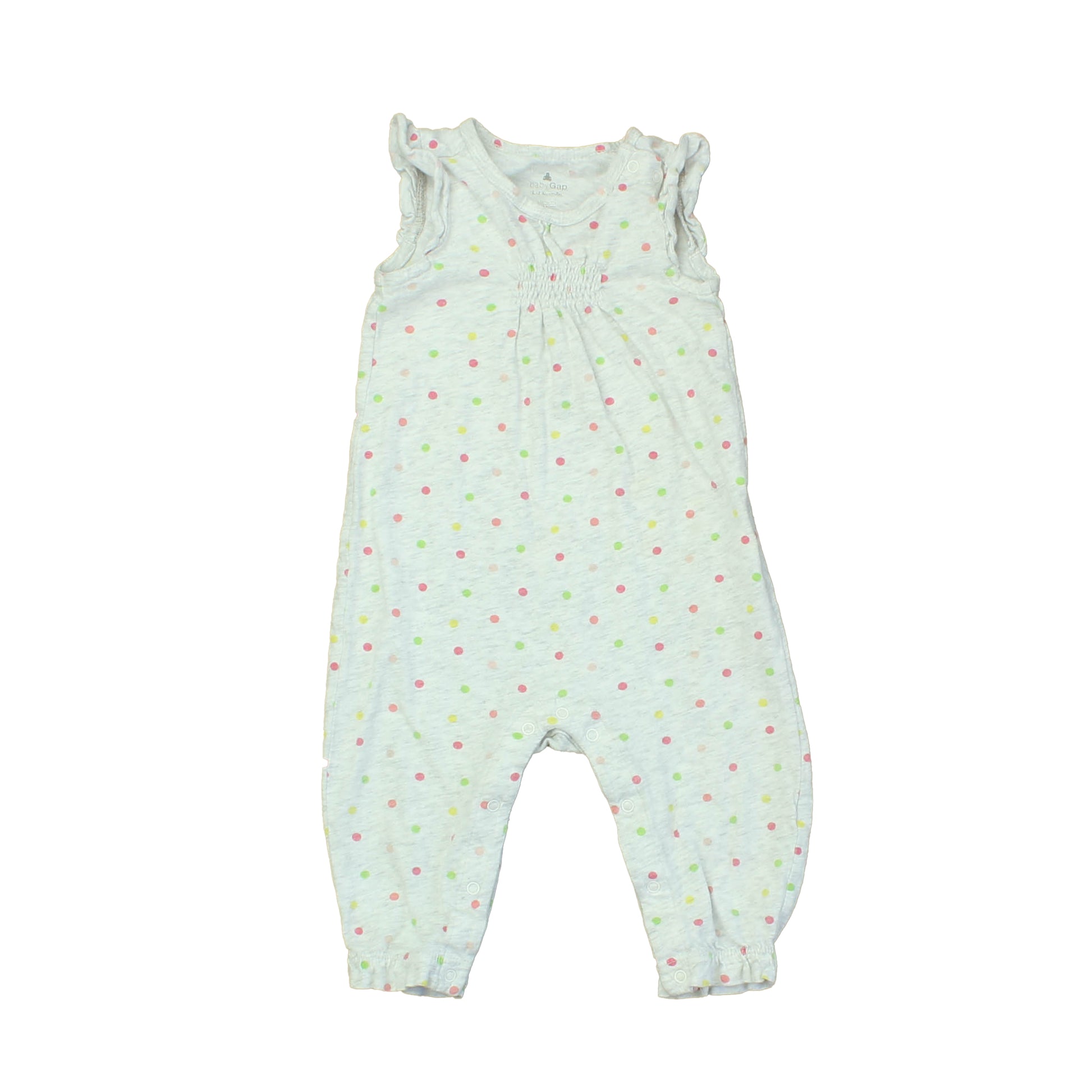 Gap Girls Grey | Multi | Polka Dots Romper Size: 6-12 Months Grey | Multi | Polka Dots