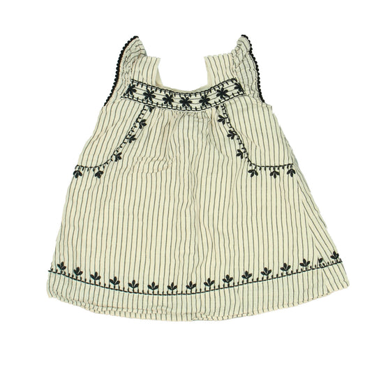 Gap Girls Ivory | Black Dress Size: 6-12 Months Ivory | Black