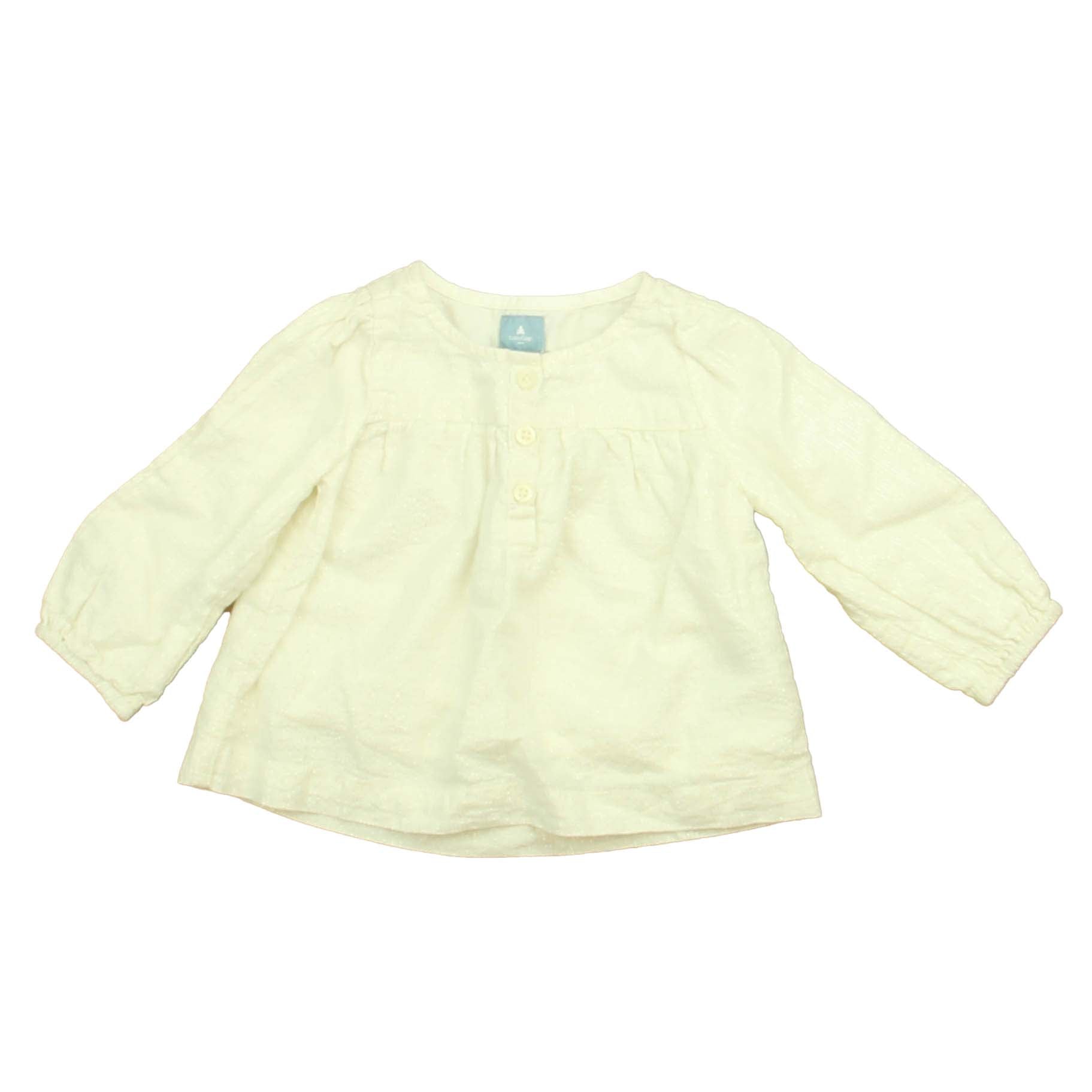 Gap Girls Ivory Sparkle Blouse Size: 6-12 Months Ivory Sparkle