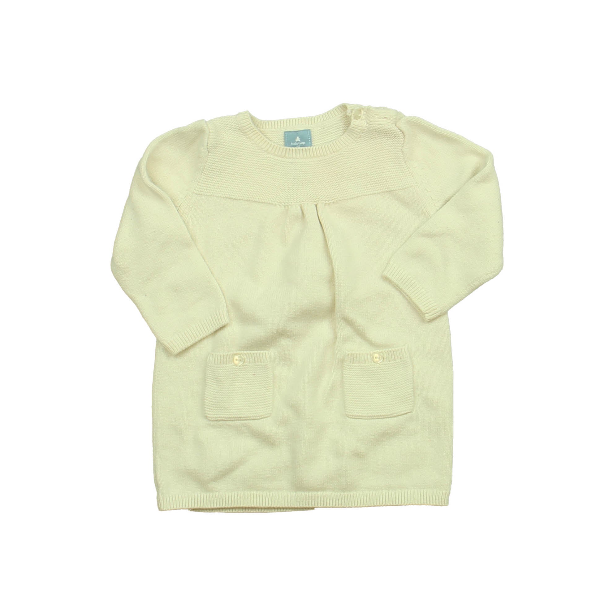 Gap Girls Ivory Sweater Dress Size: 6-12 Months Ivory