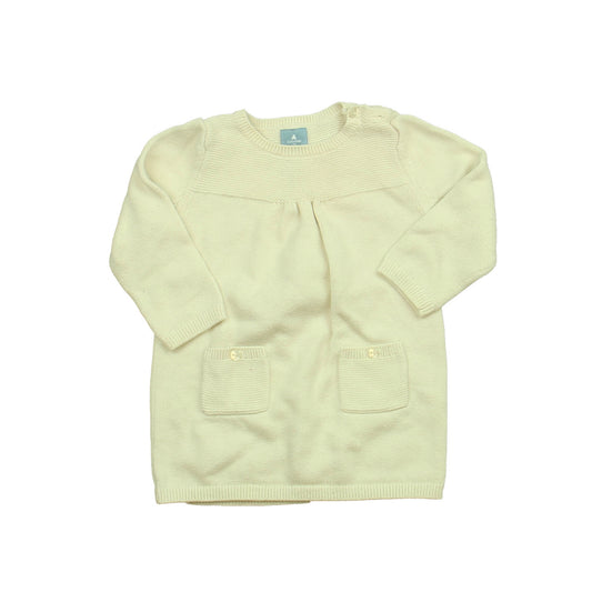 Gap Girls Ivory Sweater Dress Size: 6-12 Months Ivory
