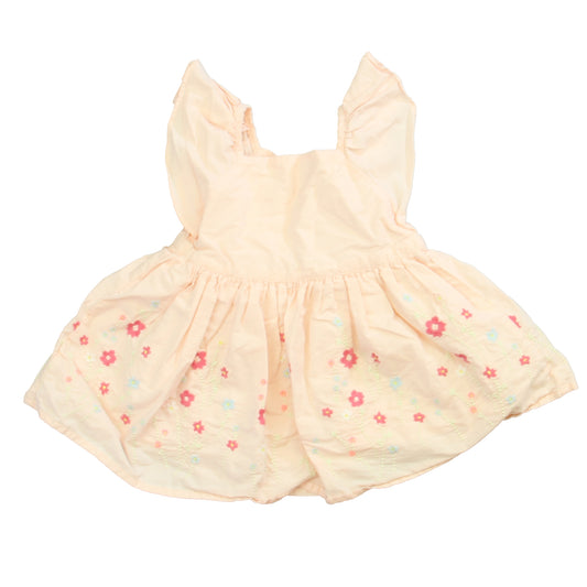 Gap Girls Pink Floral Dress Size: 6-12 Months Pink Floral
