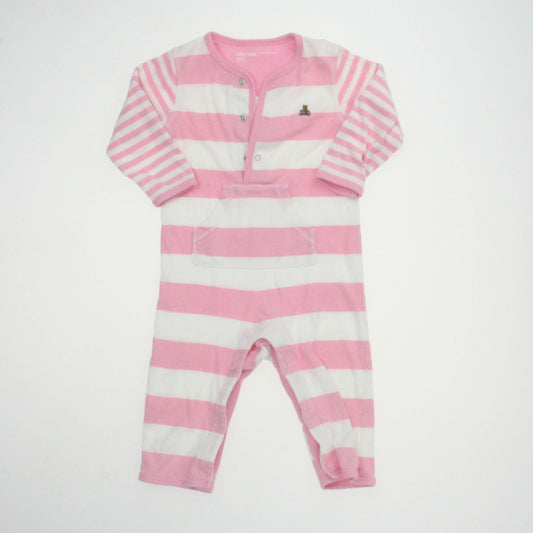 Gap Girls Pink | White | Stripe 1-piece Non-footed Pajamas Size: 6-12 Months