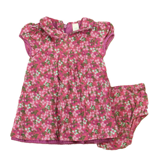 Gap Girls Purple Floral Dress Size: 6-12 Months Purple Floral