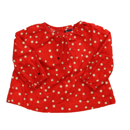 Gap Girls Red | Ivory | Black Blouse Size: 6-12 Months Red | Ivory | Black