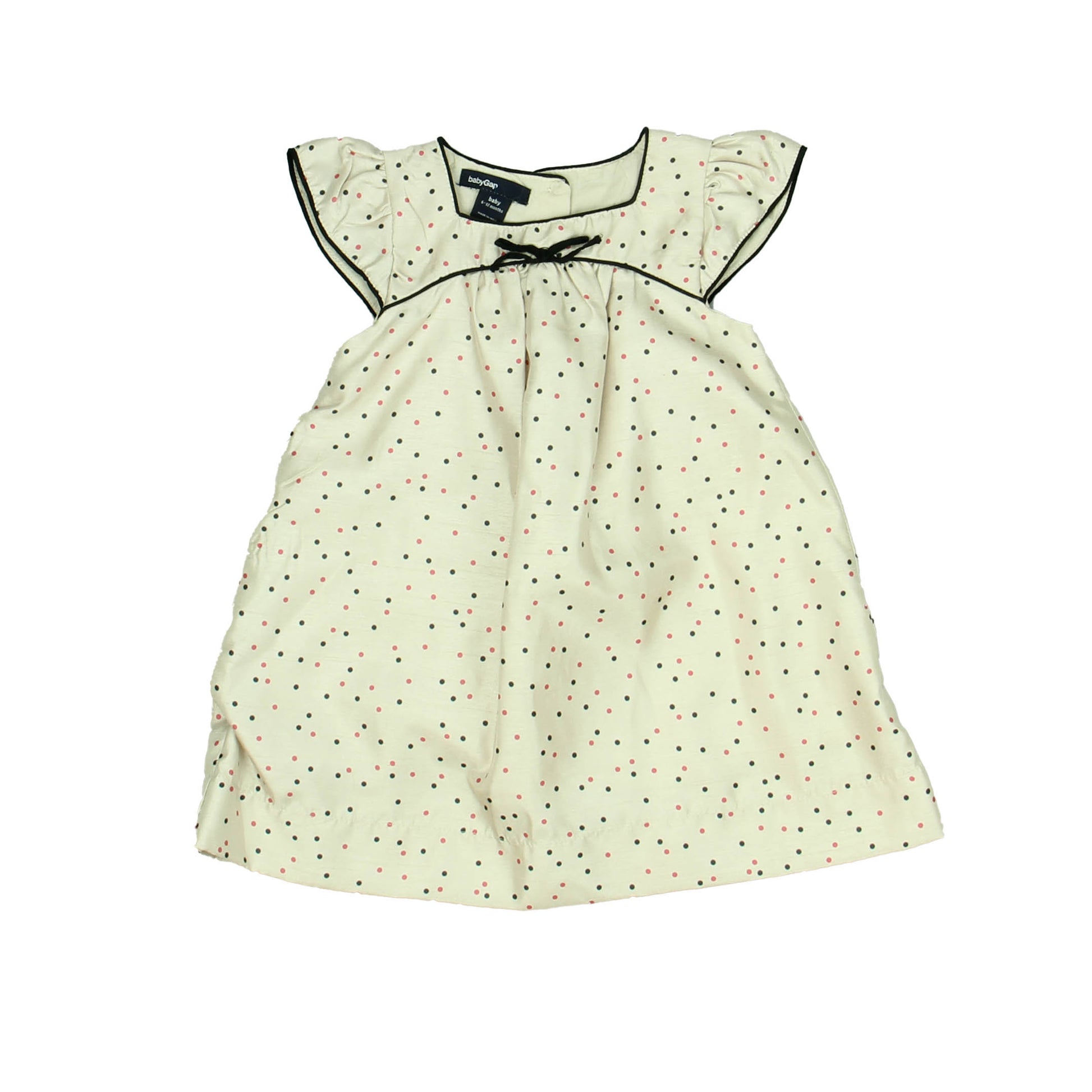 Gap Girls Tan | Navy | Pink Dress Size: 6-12 Months Tan | Navy | Pink