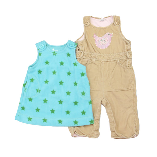 Gap Girls Turquoise | Tan Romper Size: 6-12 Months Turquoise | Tan
