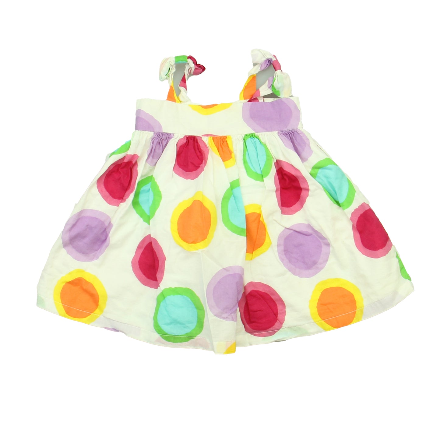 Gap Girls White | Pink | Purple Sun Dress Size: 6-12 Months White | Pink | Purple