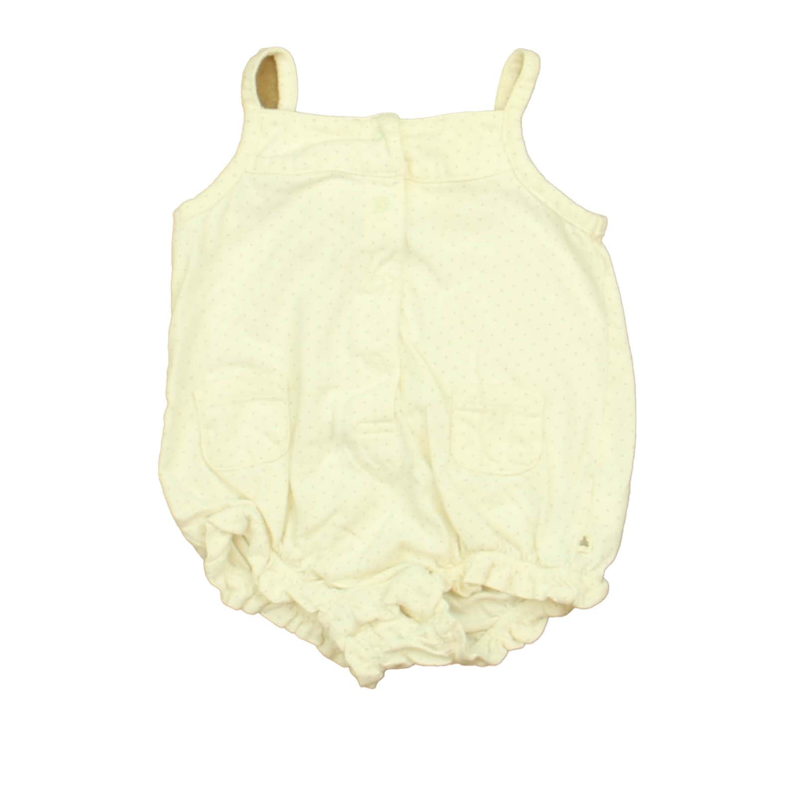 Gap Girls White Polka Dots Romper Size: 6-12 Months White Polka Dots