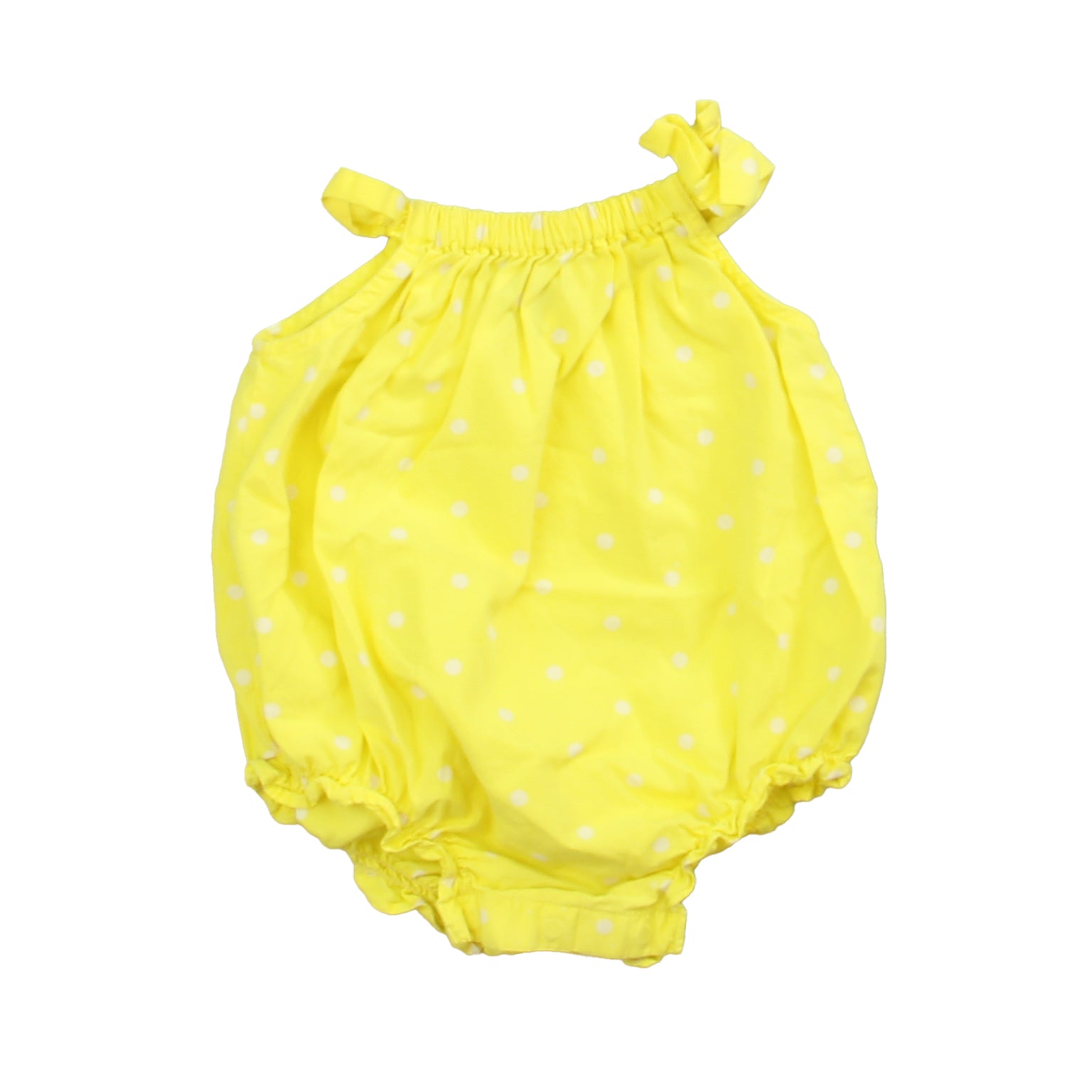 Gap Girls Yellow | White Romper Size: 6-12 Months Yellow | White