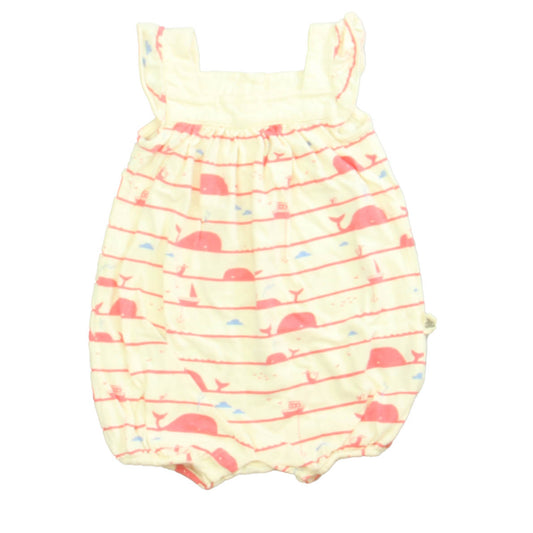 Gap Girls Ivory | Pink | Whale Romper Size: 6-12 Months Ivory | Pink | Whale