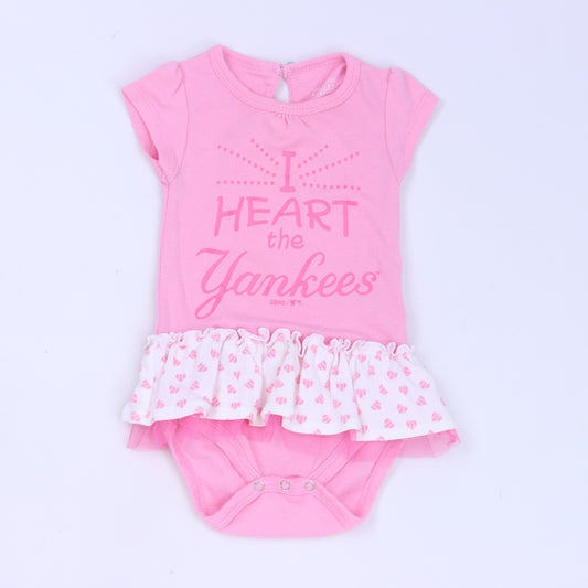 Genuine Merchandise Girls Pink | White Onesie Size: 3-6 Months Pink | White