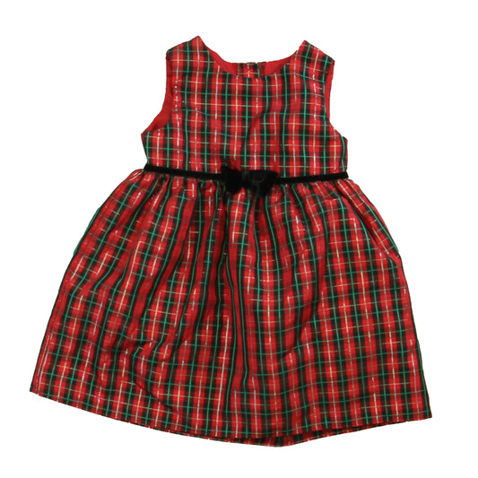 George Girls Red | Green Plaid Dress Size: 3T